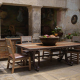 Antique Table With Iron Base - Multicolor