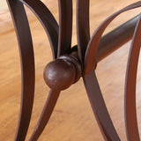 Antique Table With Iron Base - Multicolor
