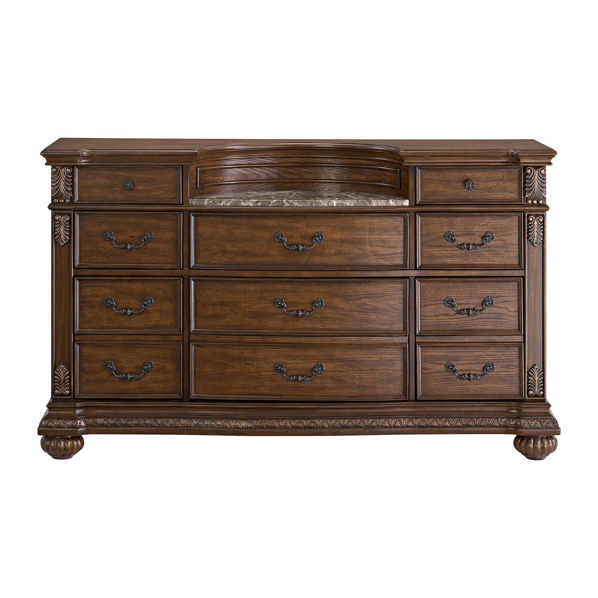 Elements International - CADENZA BROWN DRESSER - Dark Brown Wood - Dresser & Mirror - Additional View 1