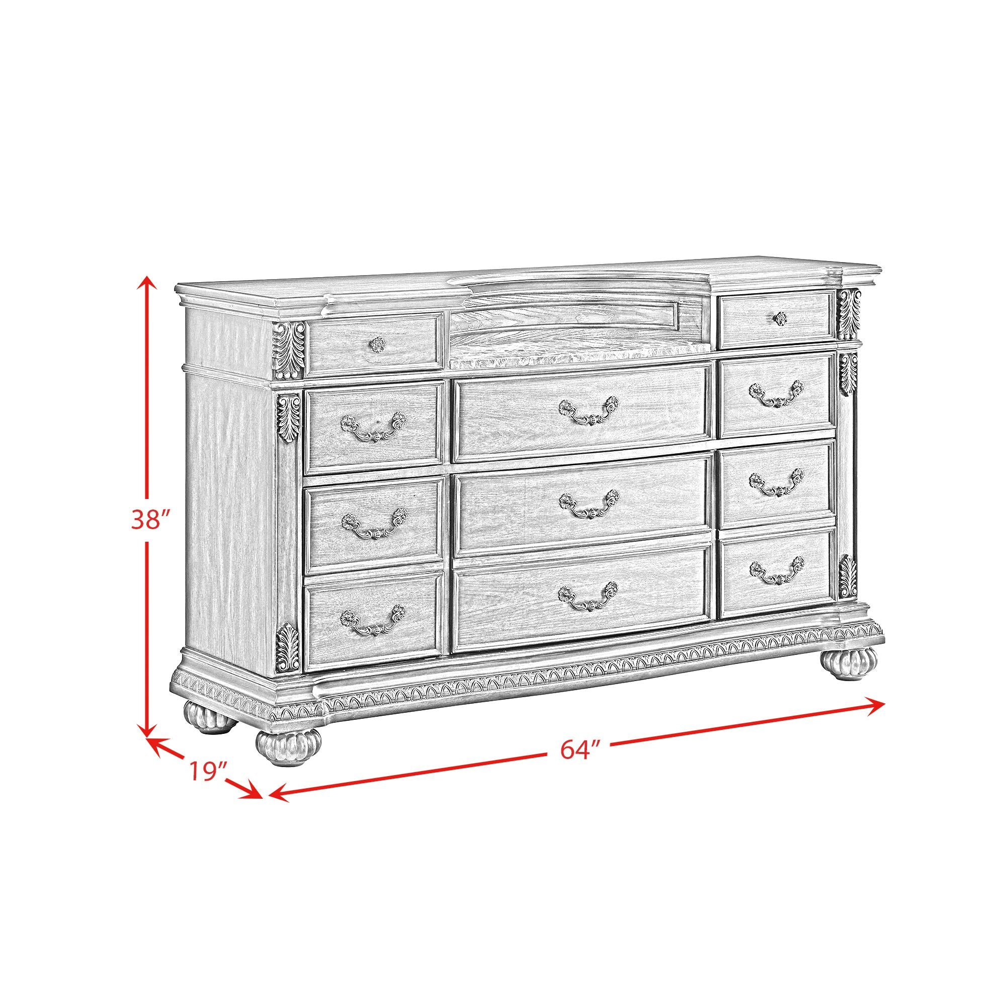 Elements International - CADENZA BROWN DRESSER - Dark Brown Wood - Dresser & Mirror - Additional View 11