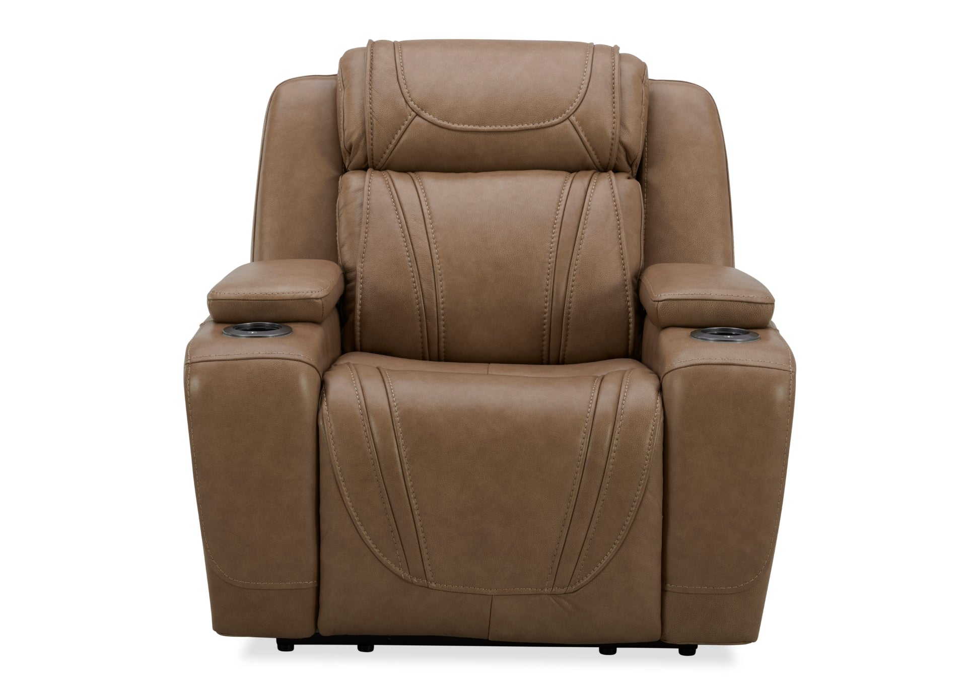 Boston Leather Power Recliner - Sand