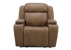 Boston Leather Power Recliner - Sand