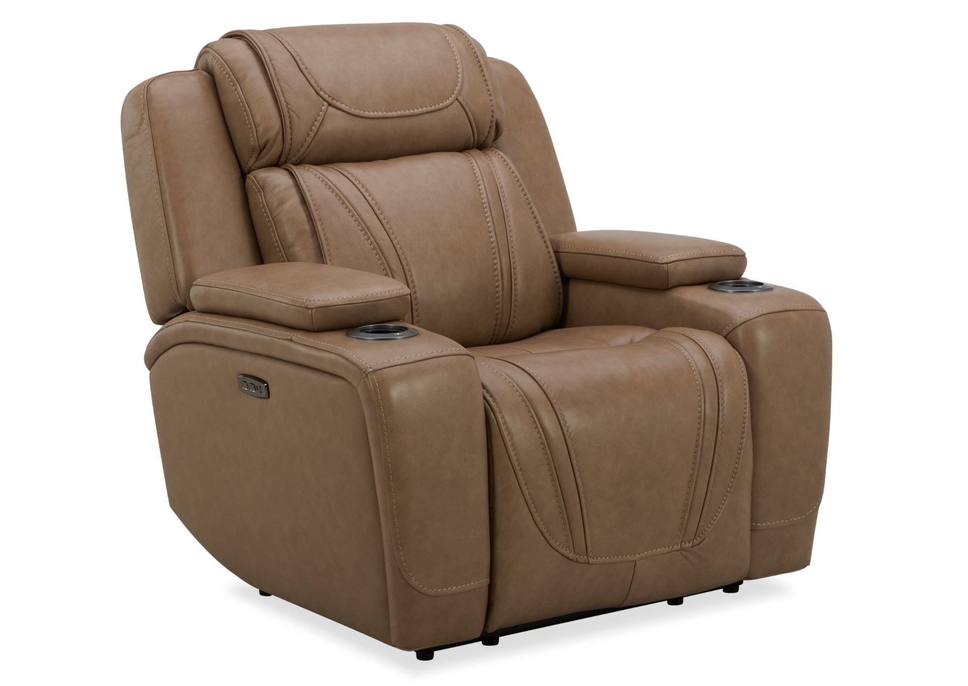 Boston Leather Power Recliner - Sand - Additional View 1