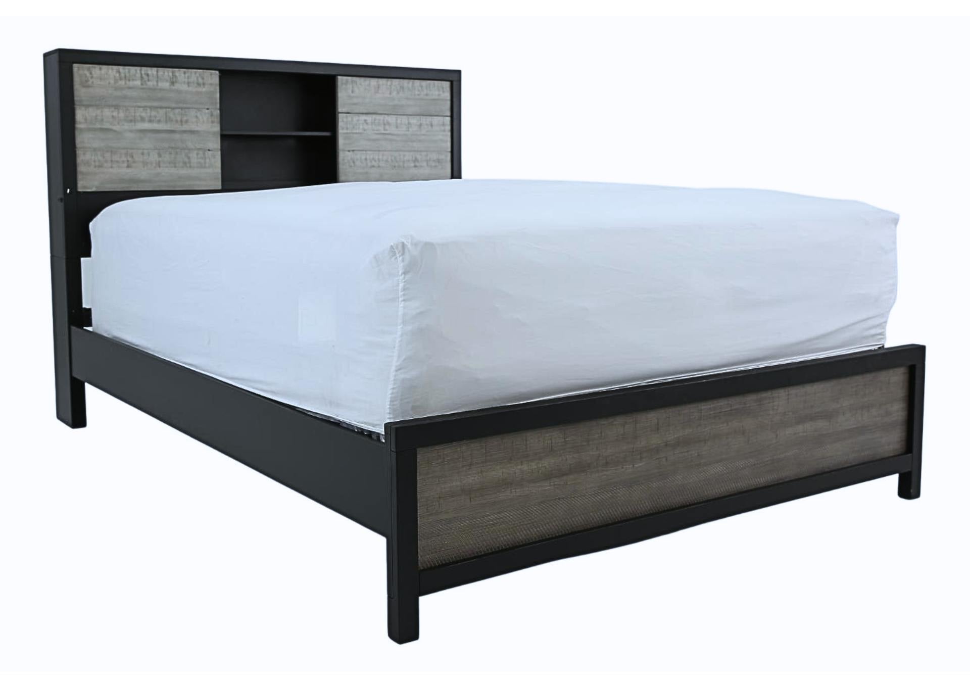 Daughtrey Black Queen Bookcase Bed