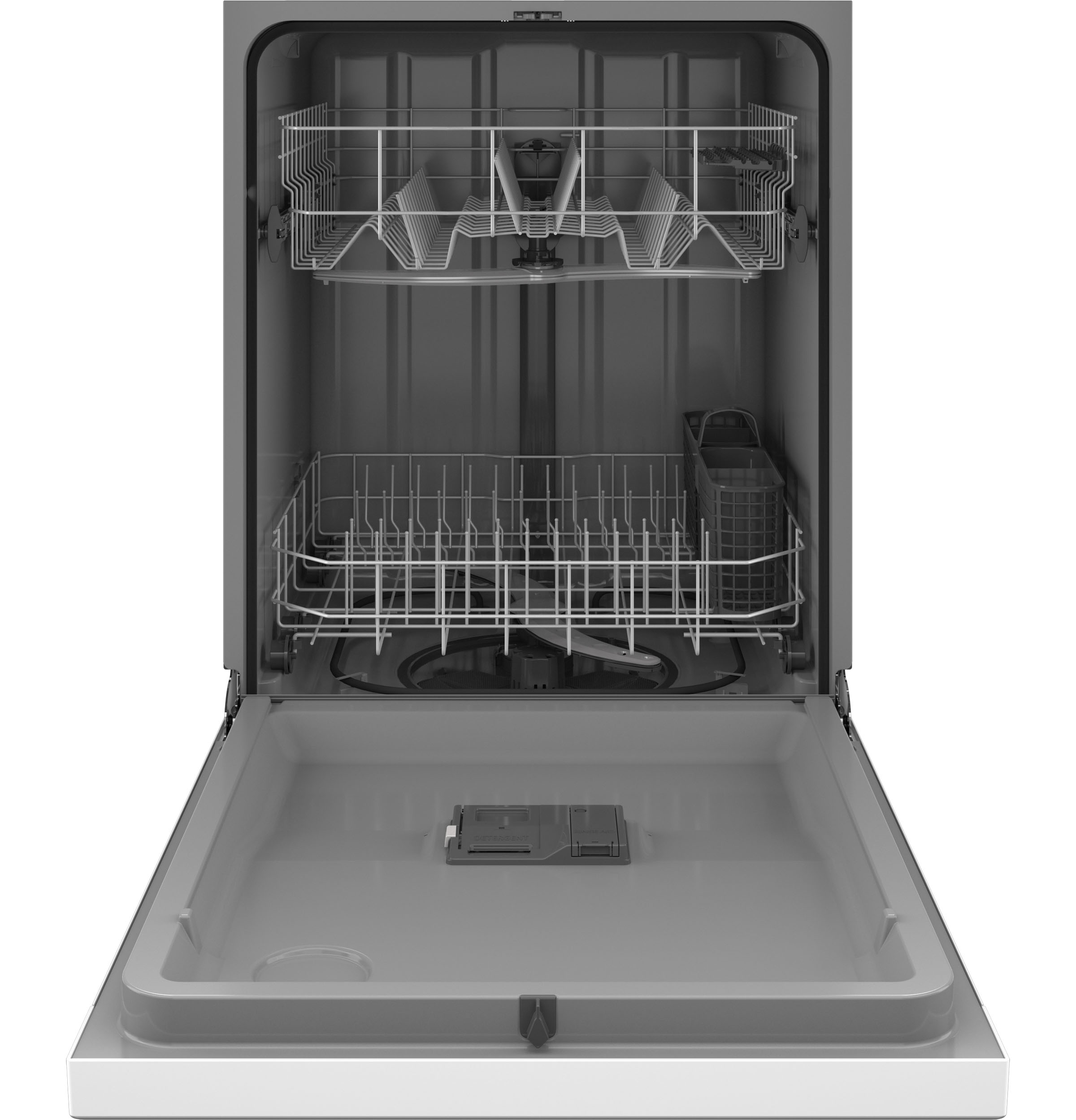 GE WHITE DISHWASHER FRONT CONTROL WITH STEAM - Dishwashers - Additional View 1