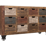 International Furniture Direct - ANTOINETTE ANTIQUE CONSOLE - Dark Brown Wood - Tables - Additional View 1