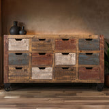 International Furniture Direct - ANTOINETTE ANTIQUE CONSOLE - Dark Brown Wood - Tables - Additional View 4