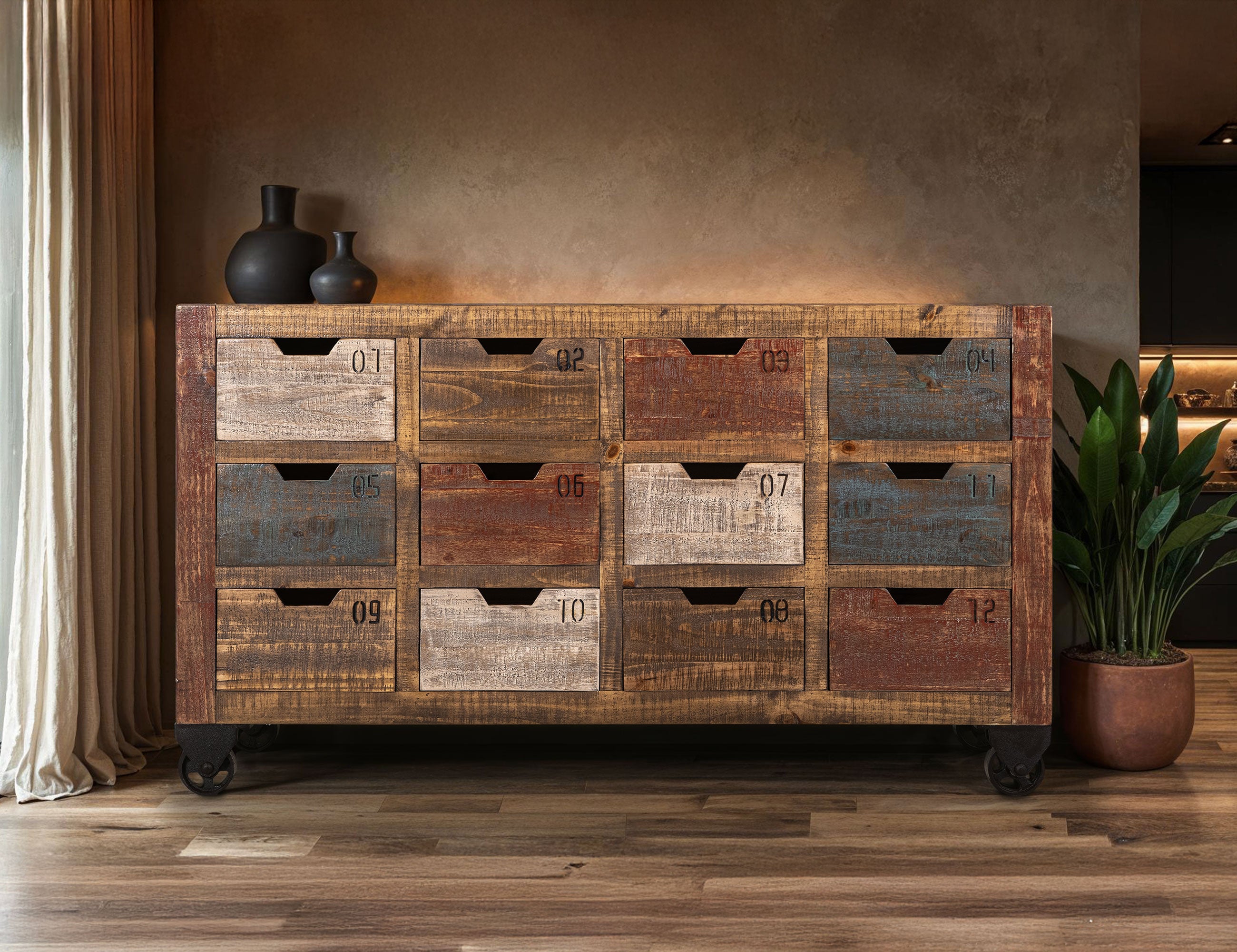 International Furniture Direct - ANTOINETTE ANTIQUE CONSOLE - Dark Brown Wood - Tables - Additional View 4