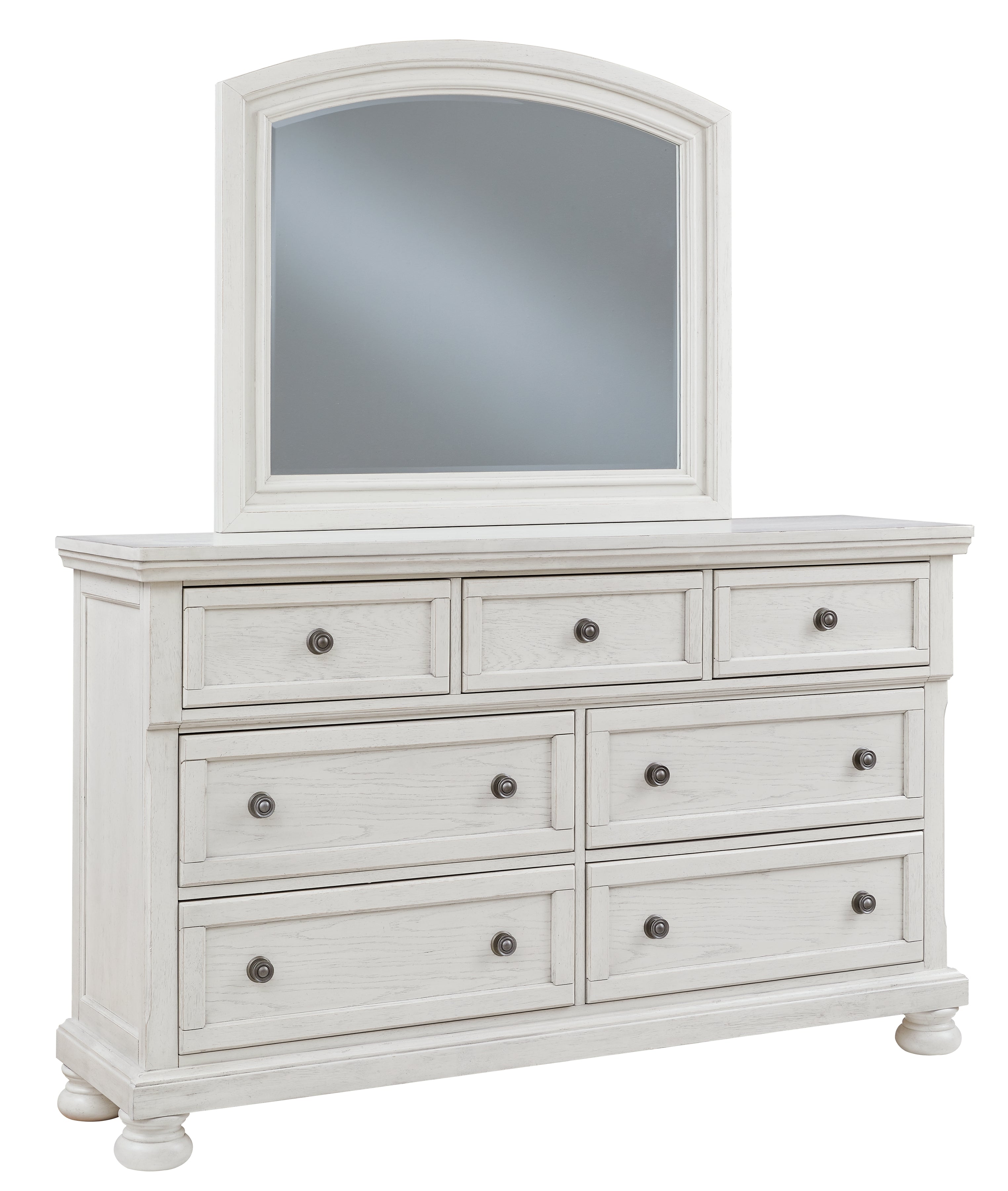 Ashley Furniture - Robbinsdale Dresser & Mirror - Antique White - Wood|Glass - Dresser & Mirror