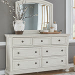 Ashley Furniture - Robbinsdale Dresser & Mirror - Antique White - Wood|Glass - Dresser & Mirror - Additional View 1