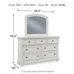 Ashley Furniture - Robbinsdale Dresser & Mirror - Antique White - Wood|Glass - Dresser & Mirror - Additional View 7