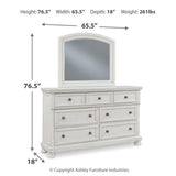 Ashley Furniture - Robbinsdale Dresser & Mirror - Antique White - Wood|Glass - Dresser & Mirror - Additional View 7