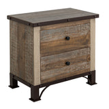 International Furniture Direct - PRAGA NIGHTSTAND - Light Brown Wood - Nightstands