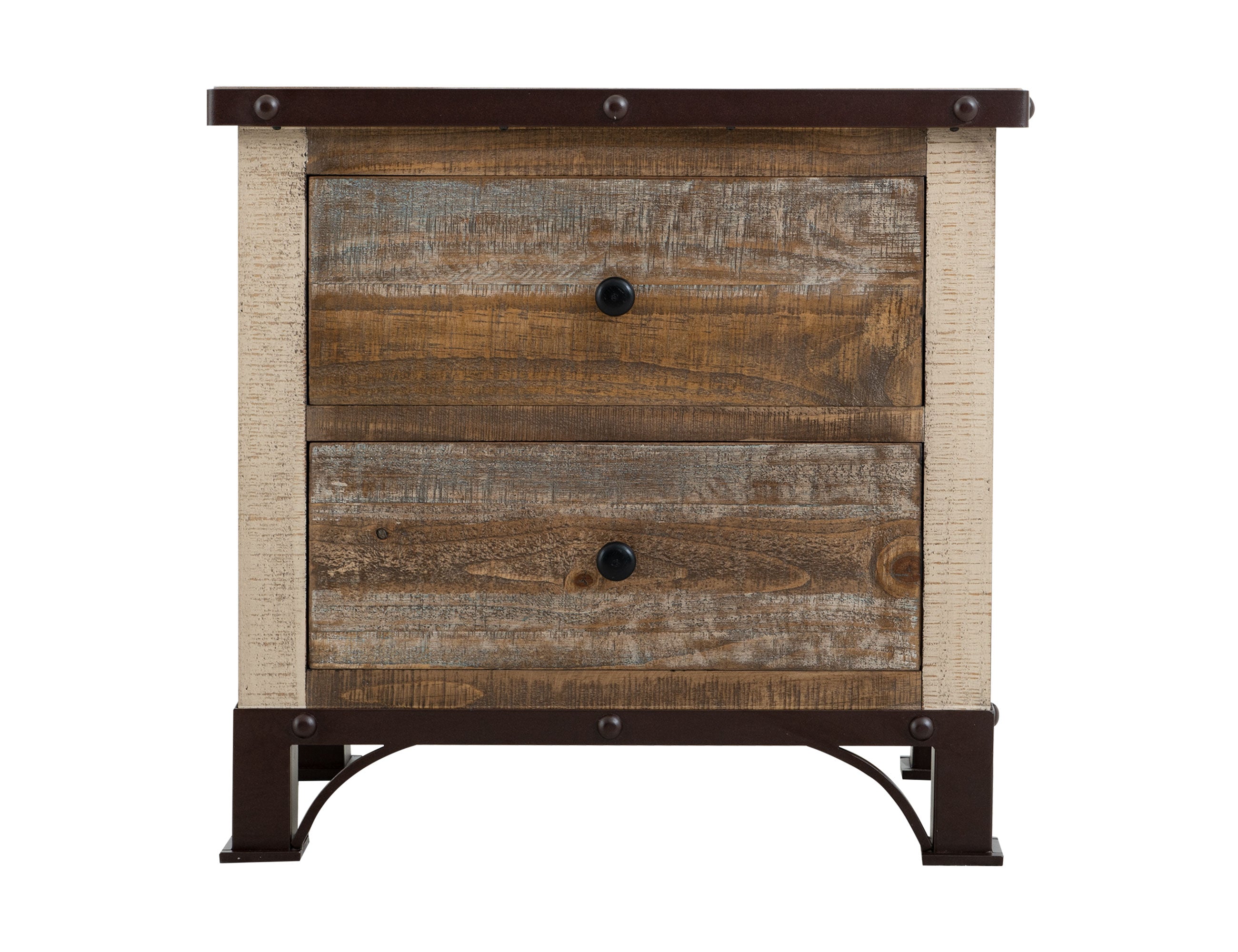 International Furniture Direct - PRAGA NIGHTSTAND - Light Brown Wood - Nightstands - Additional View 1