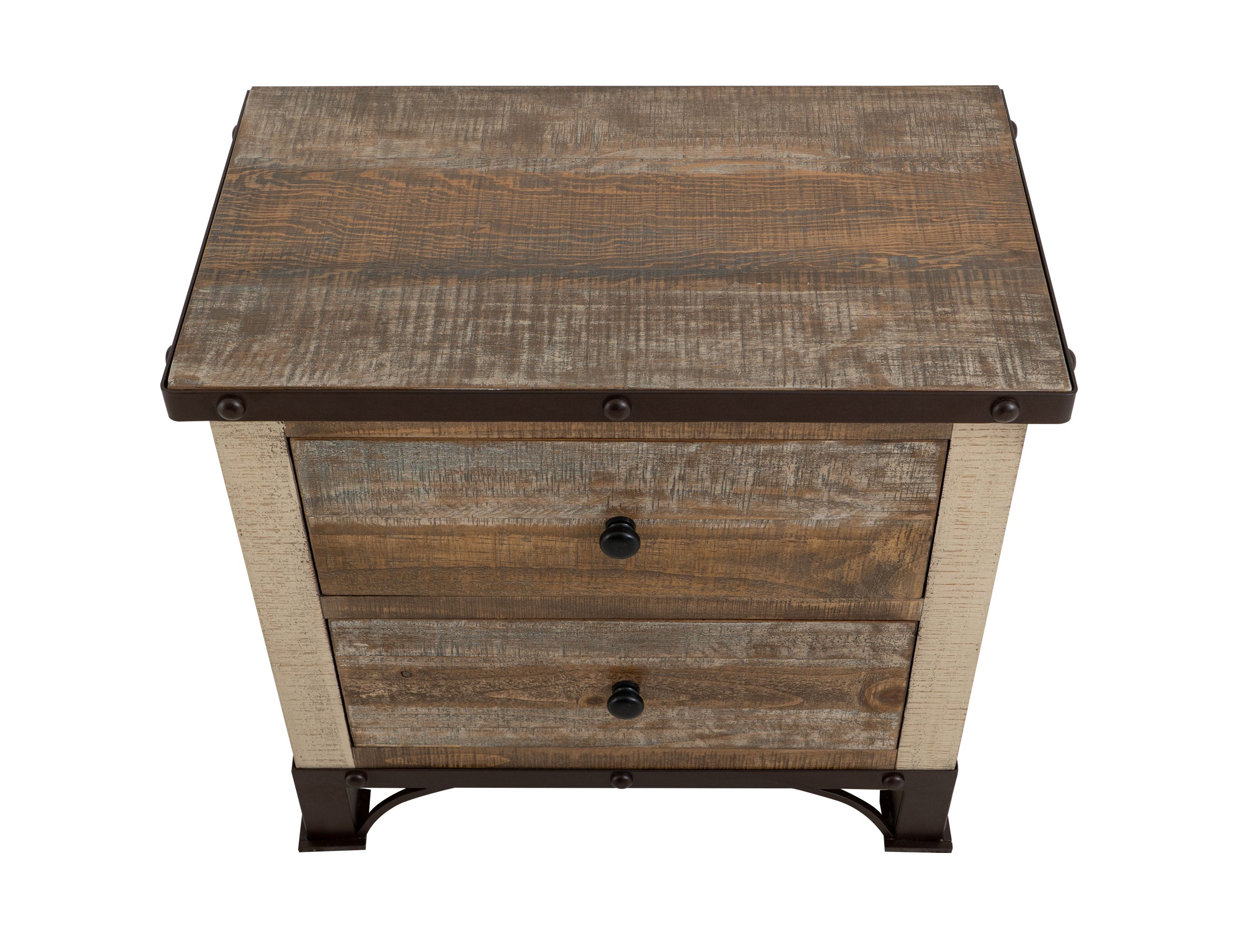 International Furniture Direct - PRAGA NIGHTSTAND - Light Brown Wood - Nightstands - Additional View 2