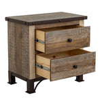 International Furniture Direct - PRAGA NIGHTSTAND - Light Brown Wood - Nightstands - Additional View 3