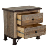 International Furniture Direct - PRAGA NIGHTSTAND - Light Brown Wood - Nightstands - Additional View 3