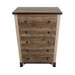 International Furniture Direct - PRAGA 5 DRAWER CHEST - Light Brown Wood - Chests - Additional View 2