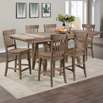 Steve Silver Furniture - RIVERDALE 7 PIECE COUNTER HEIGHT DINING SET - Light Brown Wood - Dining Room Sets