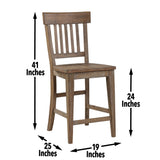 Steve Silver Furniture - RIVERDALE 7 PIECE COUNTER HEIGHT DINING SET - Light Brown Wood - Dining Room Sets - Additional View 2