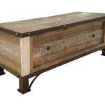International Furniture Direct - PRAGA TRUNK - Light Brown Wood - Benches