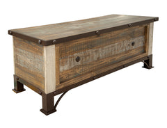 International Furniture Direct - PRAGA TRUNK - Light Brown Wood - Benches
