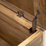 International Furniture Direct - PRAGA TRUNK - Light Brown Wood - Benches - Additional View 2