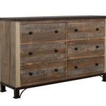 International Furniture Direct - Praga Dresser - Light Brown Wood - Dresser & Mirror - Additional View 1