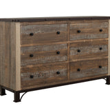 International Furniture Direct - Praga Dresser - Light Brown Wood - Dresser & Mirror - Additional View 1