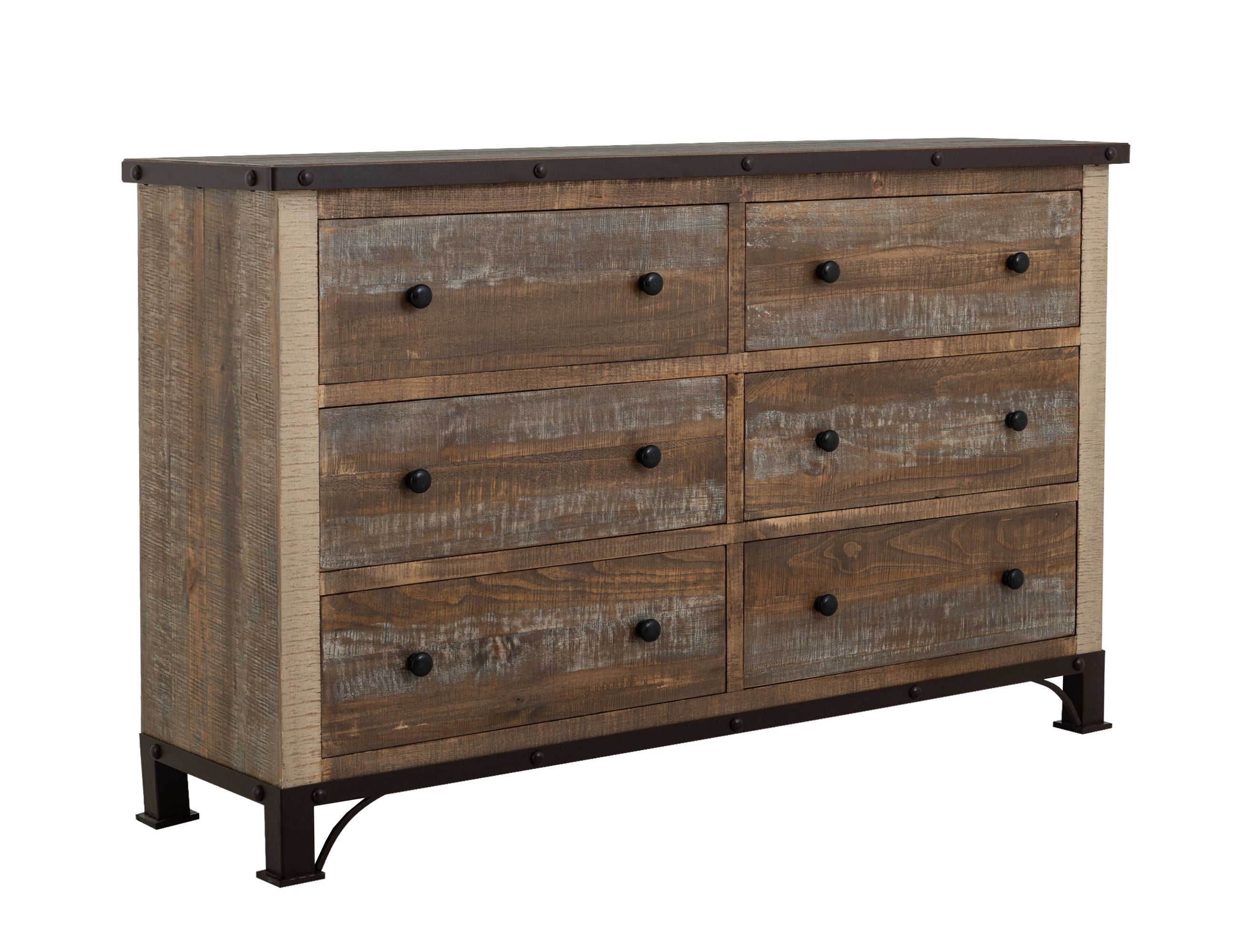 International Furniture Direct - Praga Dresser - Light Brown Wood - Dresser & Mirror - Additional View 1