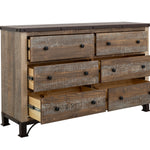 International Furniture Direct - Praga Dresser - Light Brown Wood - Dresser & Mirror - Additional View 2