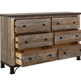 International Furniture Direct - Praga Dresser - Light Brown Wood - Dresser & Mirror - Additional View 2