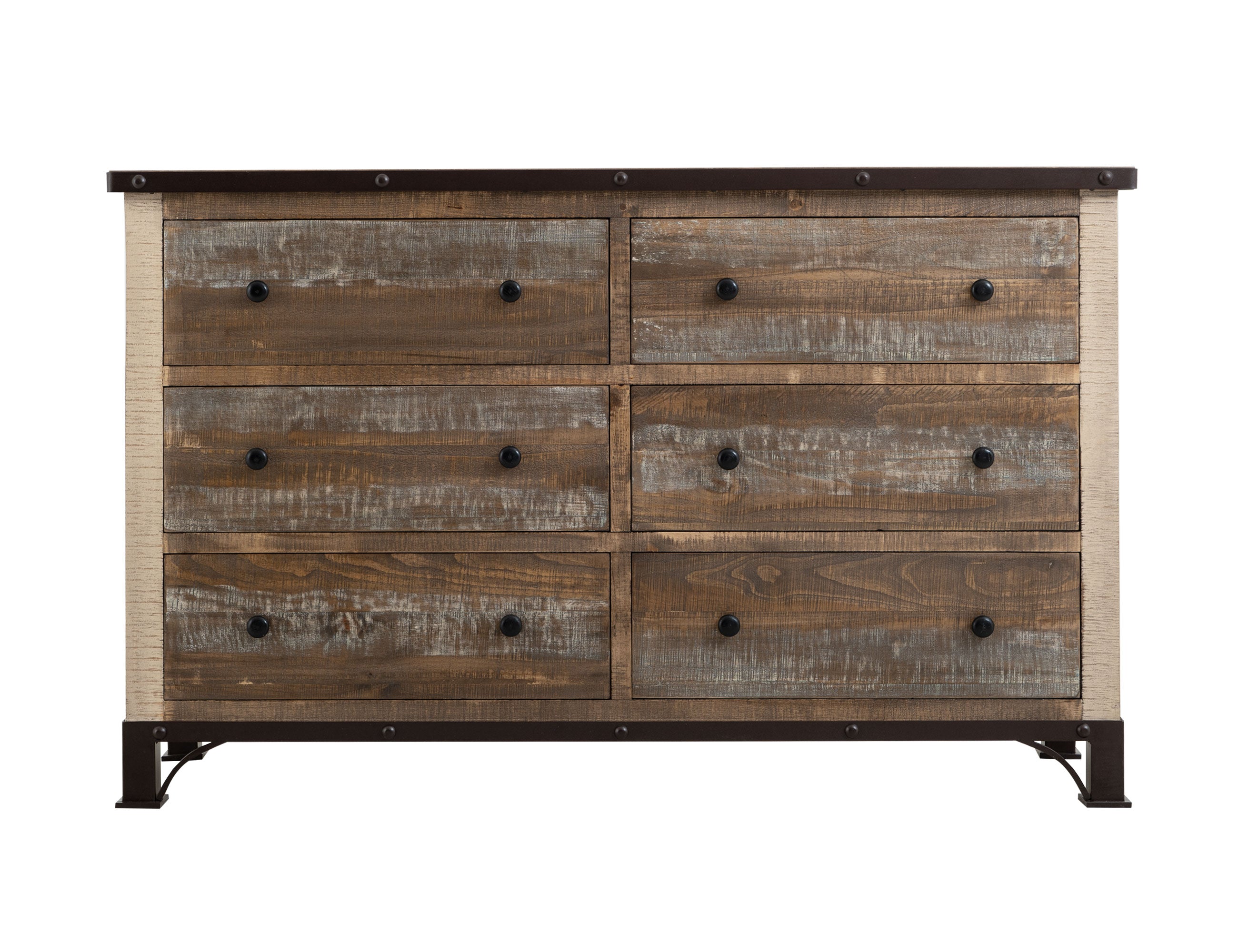 International Furniture Direct - Praga Dresser - Light Brown Wood - Dresser & Mirror - Additional View 3