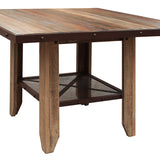 International Furniture Direct - JEFFERSON COUNTER HEIGHT TABLE - Light Brown Wood - Tables