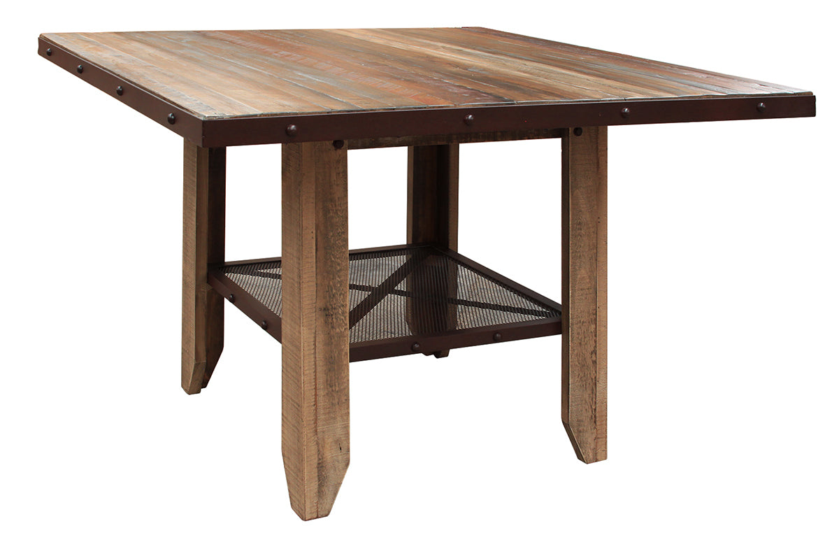 International Furniture Direct - JEFFERSON COUNTER HEIGHT TABLE - Light Brown Wood - Tables