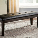 Ashley Furniture - Haddigan 6 Piece Dining Set - Dark Brown Leather Match|Wood - Dining Room Sets - Additional View 3