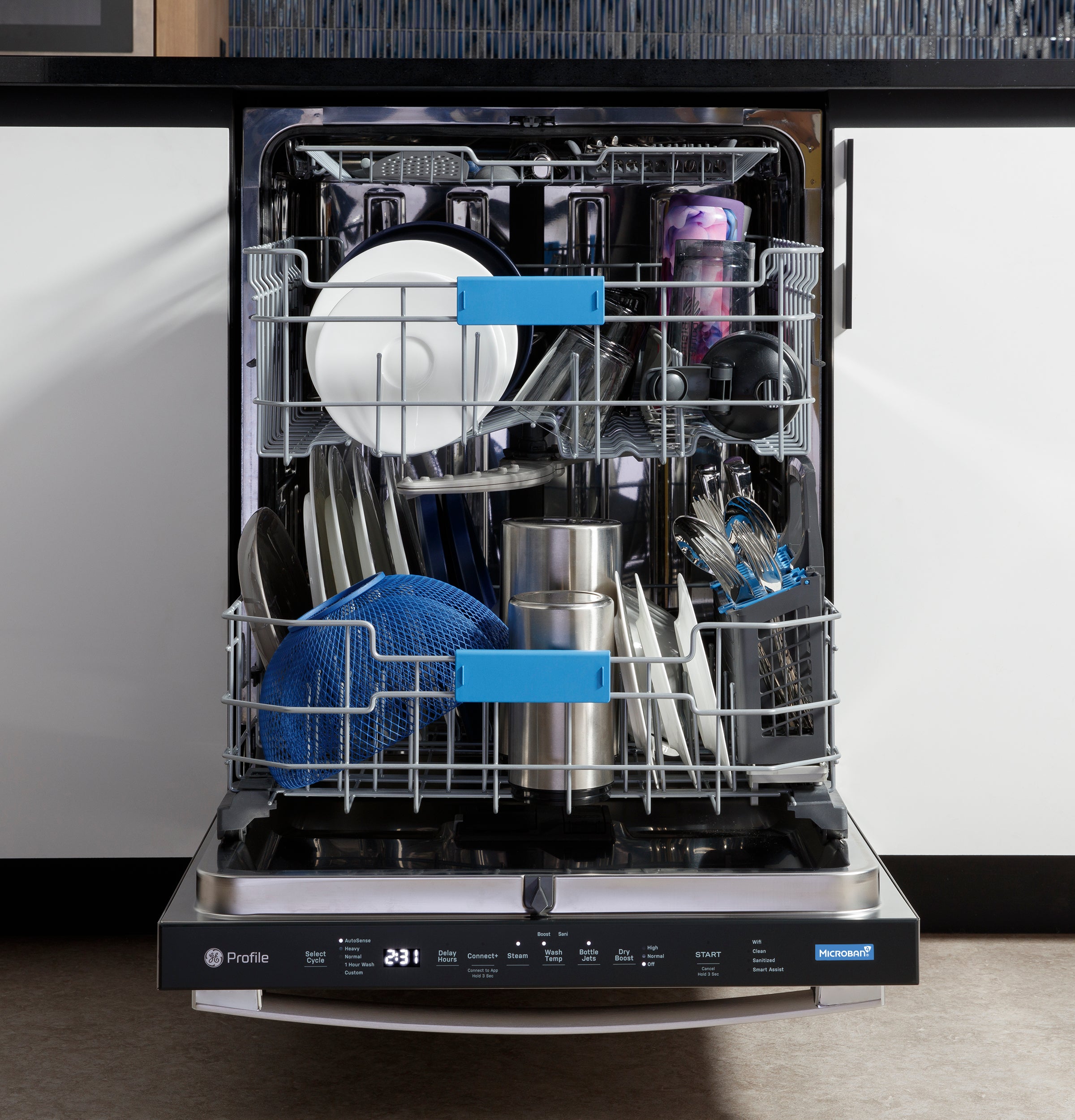 GE STAINLESS PROFILE TOP CONTROL DISHWASHER - Pearl Silver - Dishwashers - Additional View 5