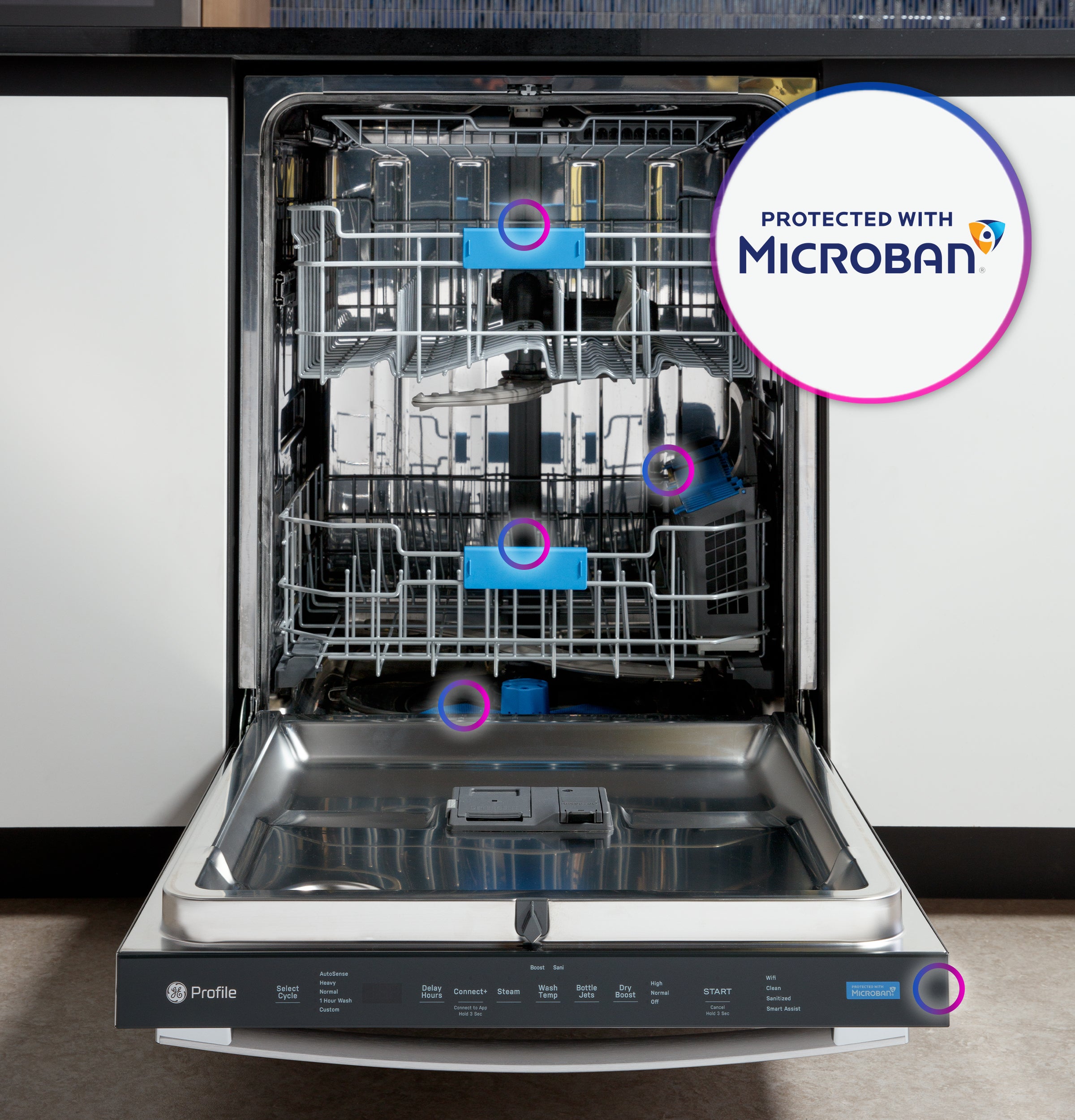GE STAINLESS PROFILE TOP CONTROL DISHWASHER - Pearl Silver - Dishwashers - Additional View 8