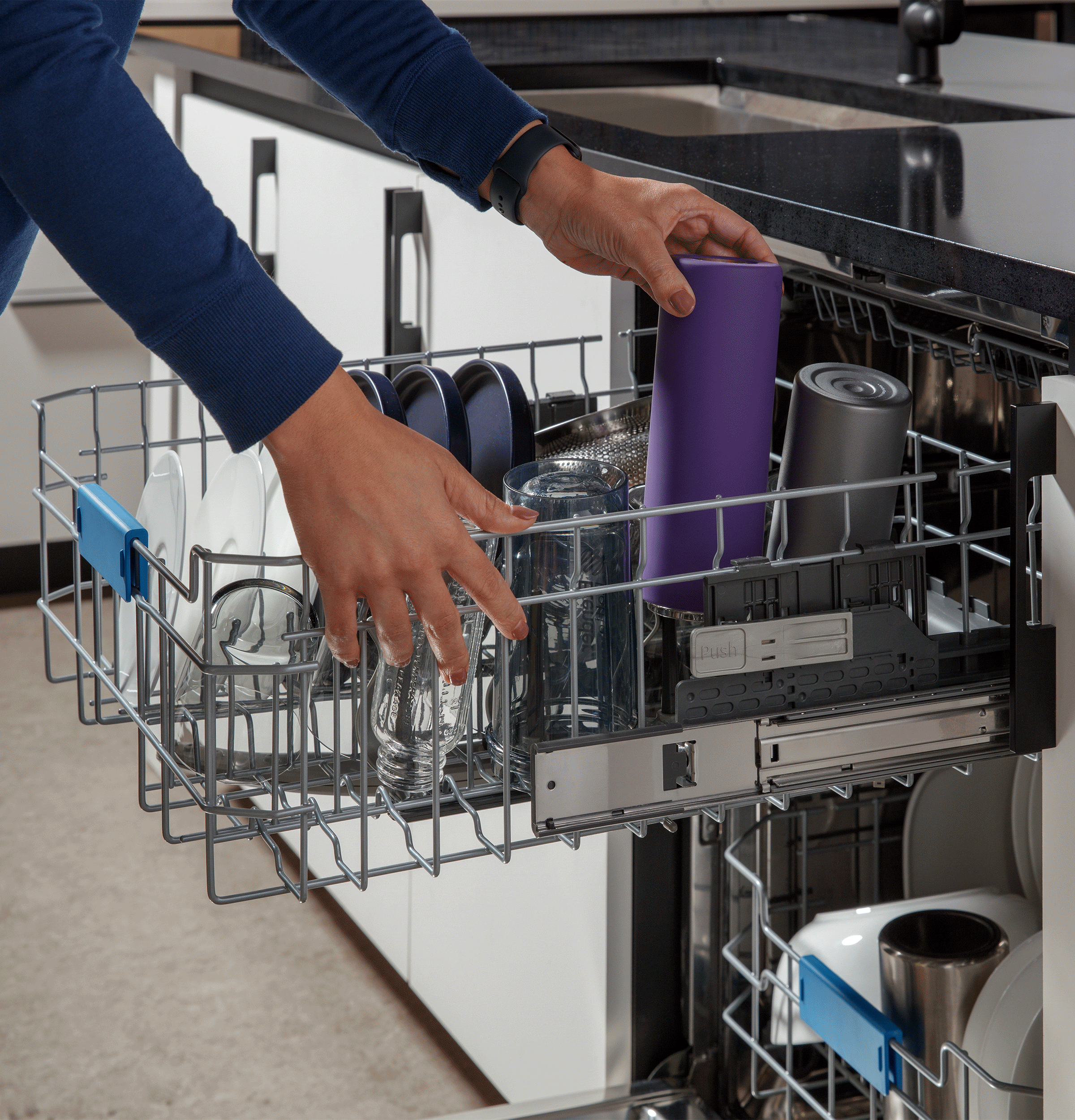 GE STAINLESS PROFILE TOP CONTROL DISHWASHER - Pearl Silver - Dishwashers - Additional View 19