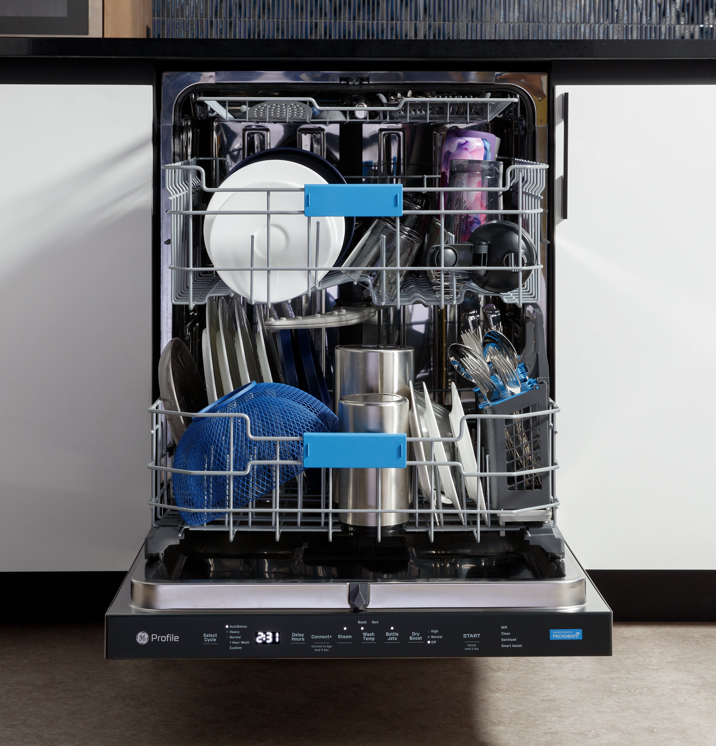 GE STAINLESS PROFILE TOP CONTROL DISHWASHER - Pearl Silver - Dishwashers - Additional View 23