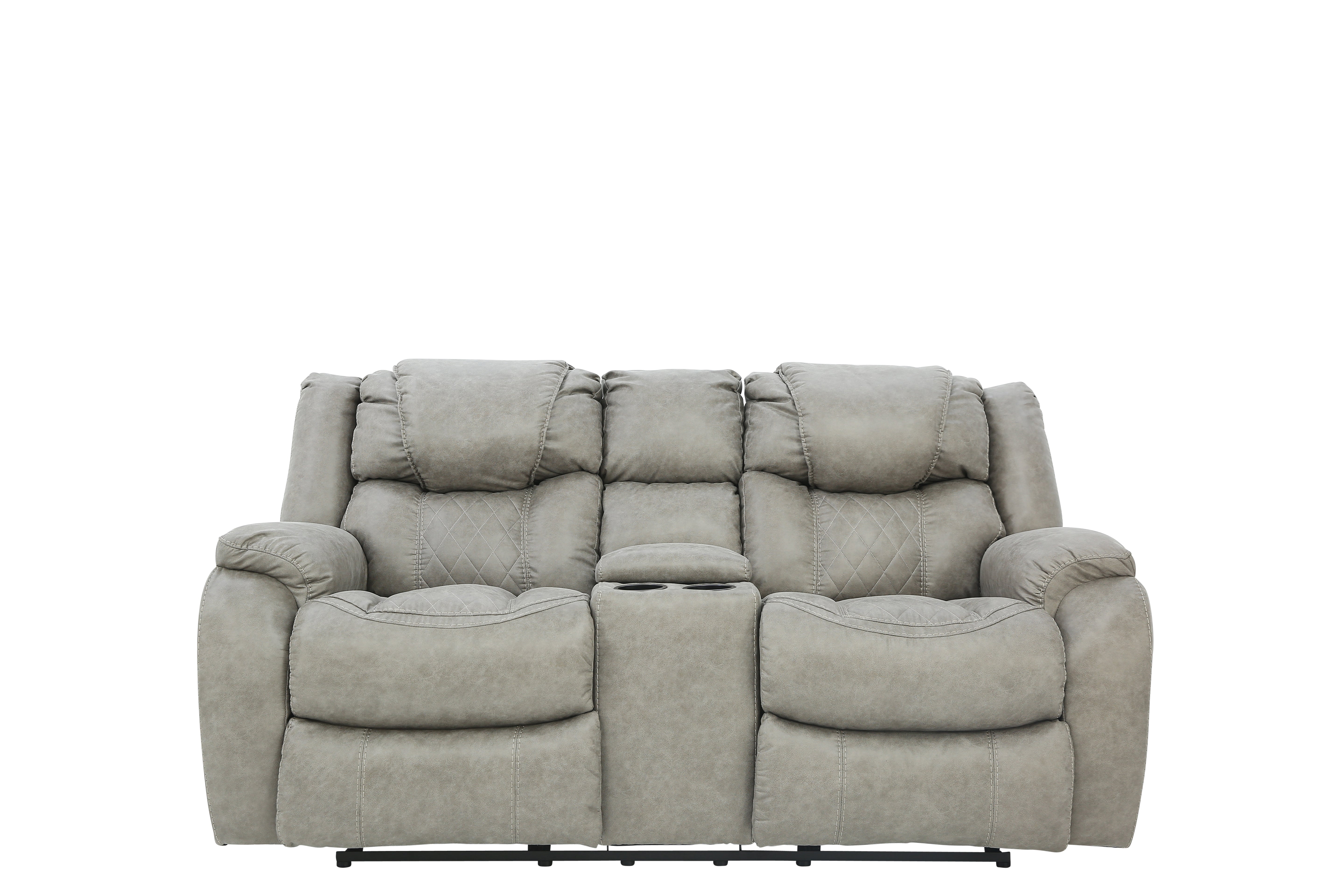 Cason Reclining Loveseat With Console - Mushroom