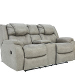 Cason Reclining Loveseat With Console - Mushroom - Additional View 1