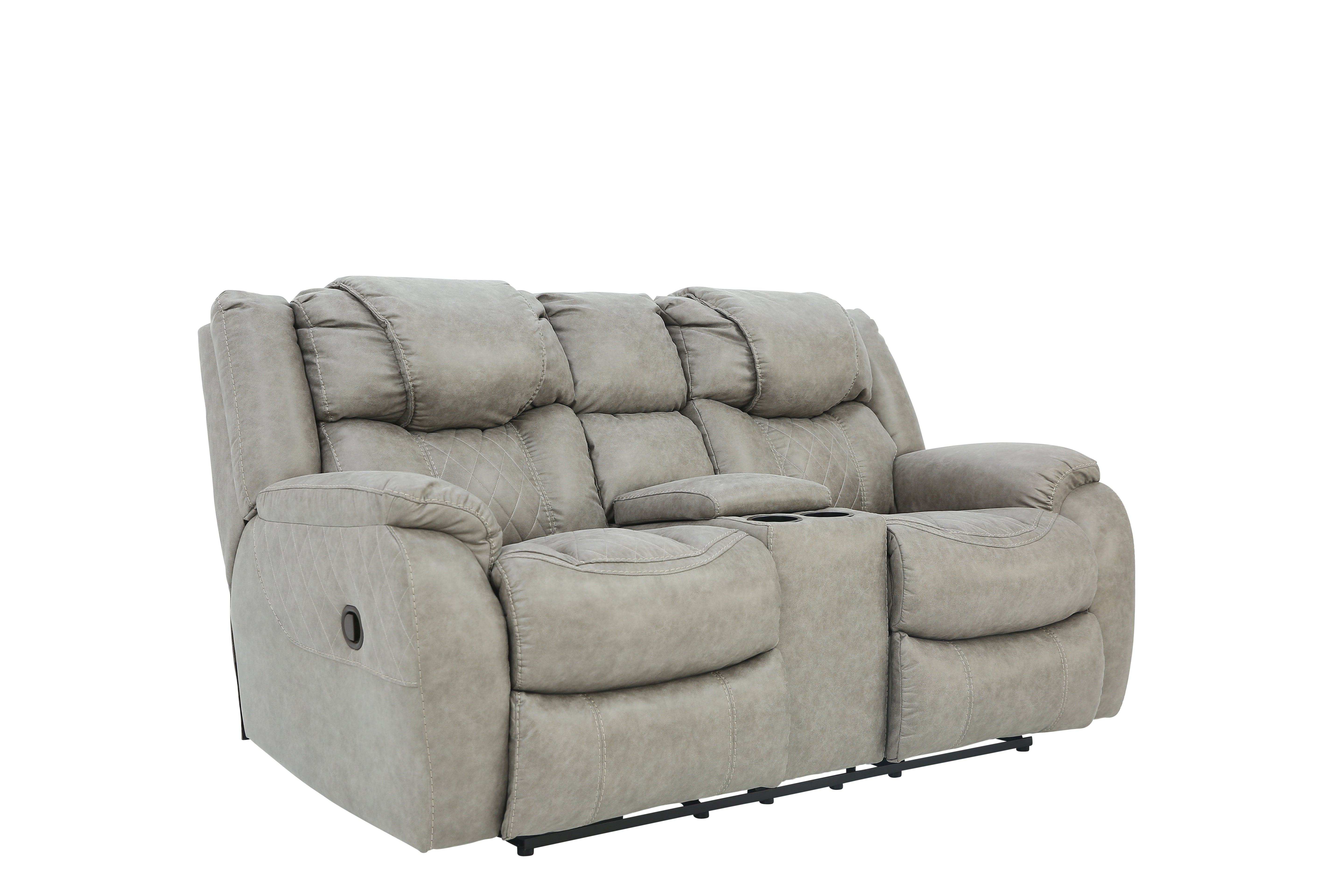 Cason Reclining Loveseat With Console - Mushroom - Additional View 1