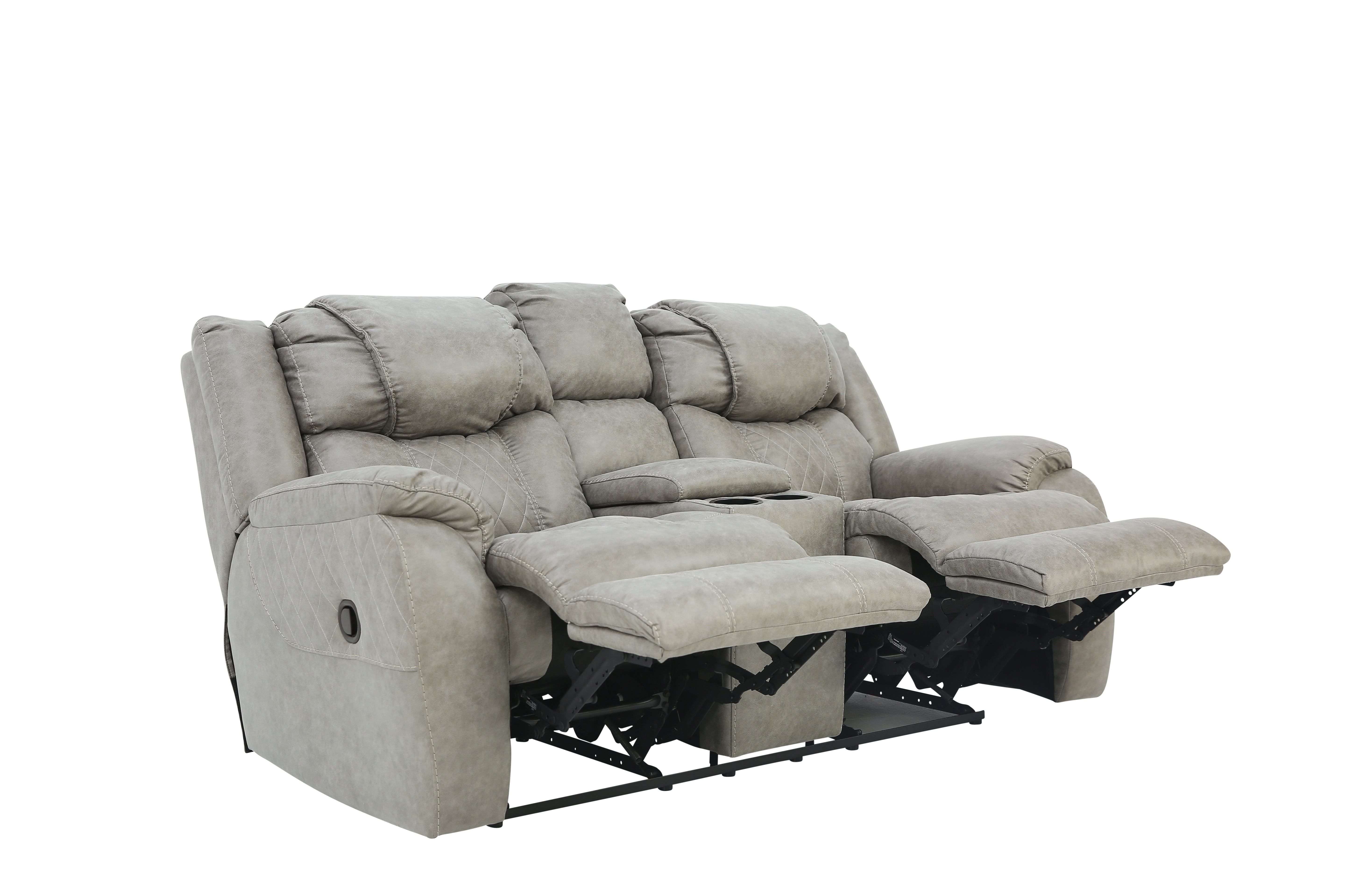 Cason Reclining Loveseat With Console - Mushroom - Additional View 2