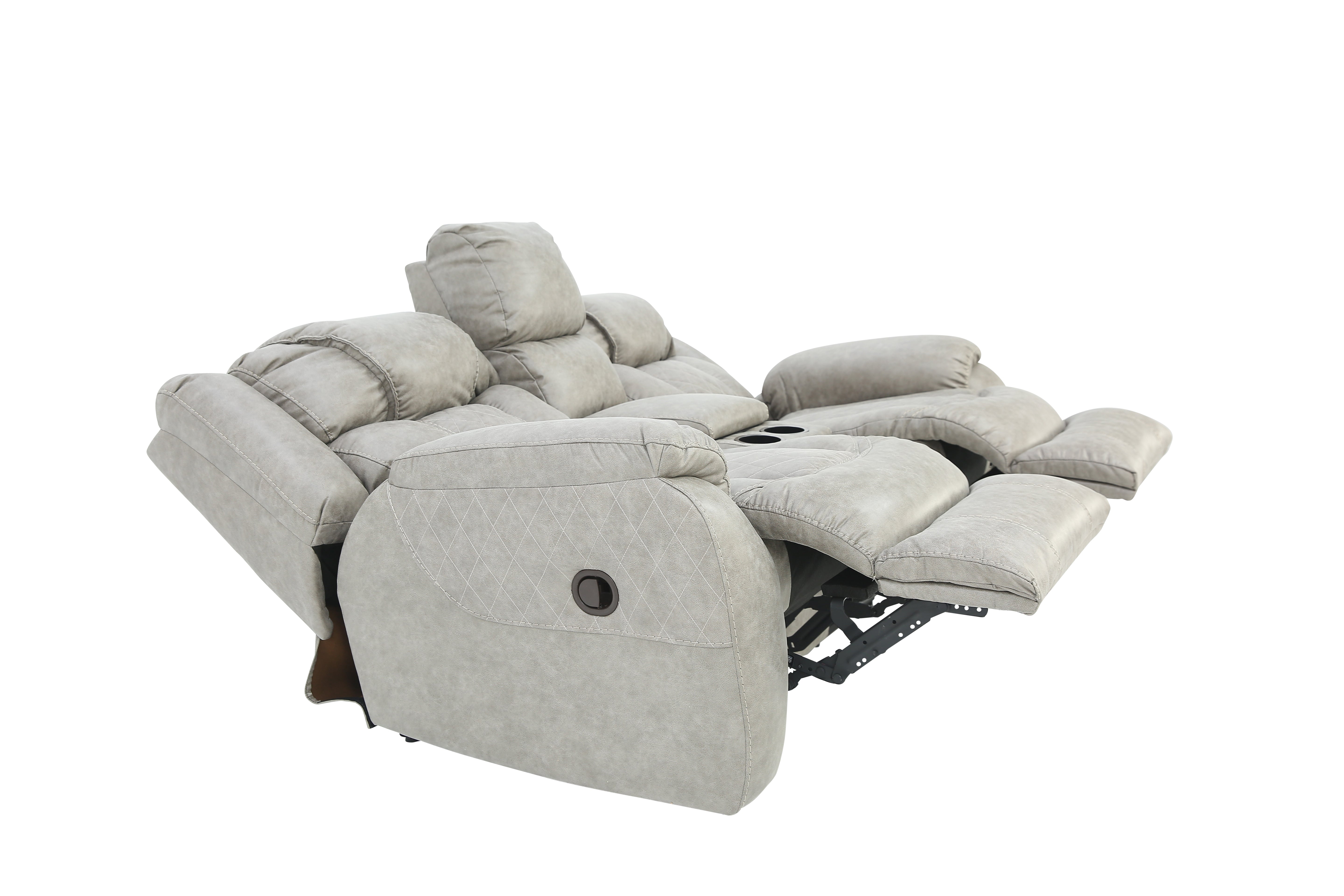 Cason Reclining Loveseat With Console - Mushroom - Additional View 3