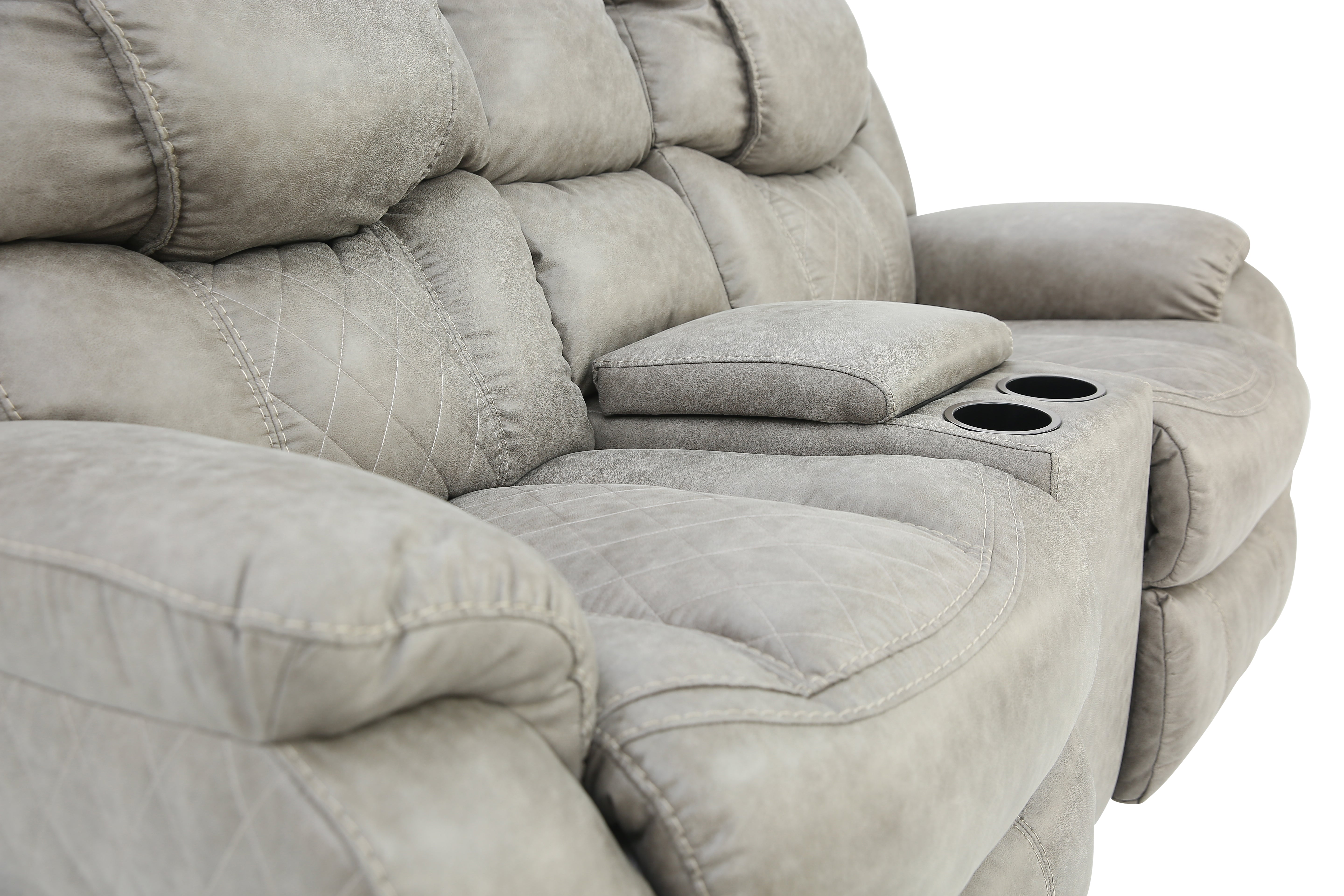 Cason Reclining Loveseat With Console - Mushroom - Additional View 4