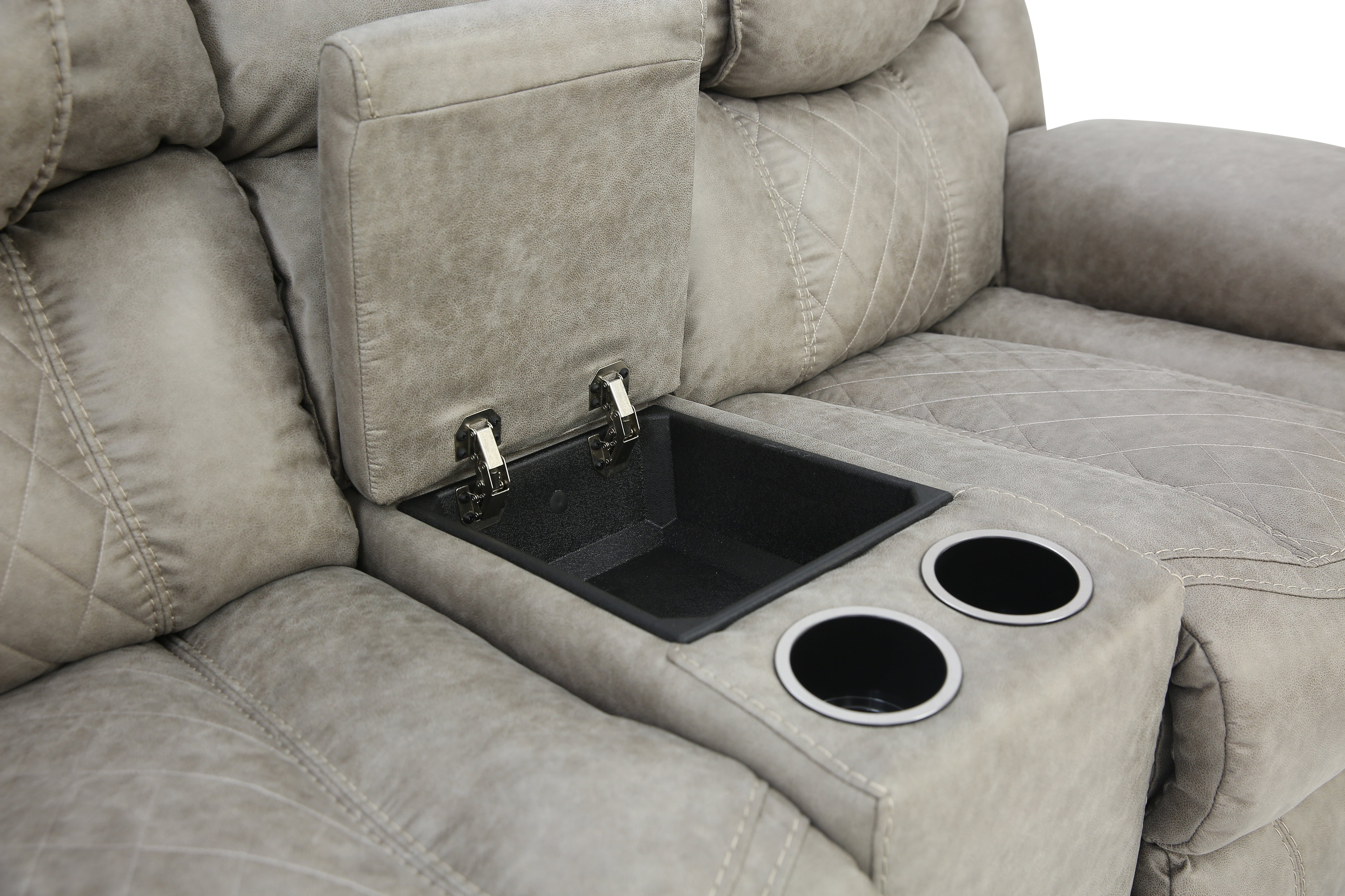 Cason Reclining Loveseat With Console - Mushroom - Additional View 5