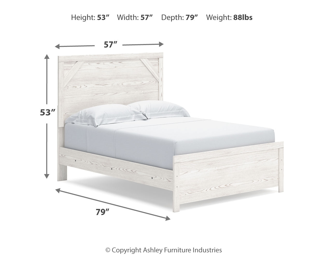 Ashley Furniture - GERRIDAN FULL PANEL BED - White Wood - Beds - Additional View 9