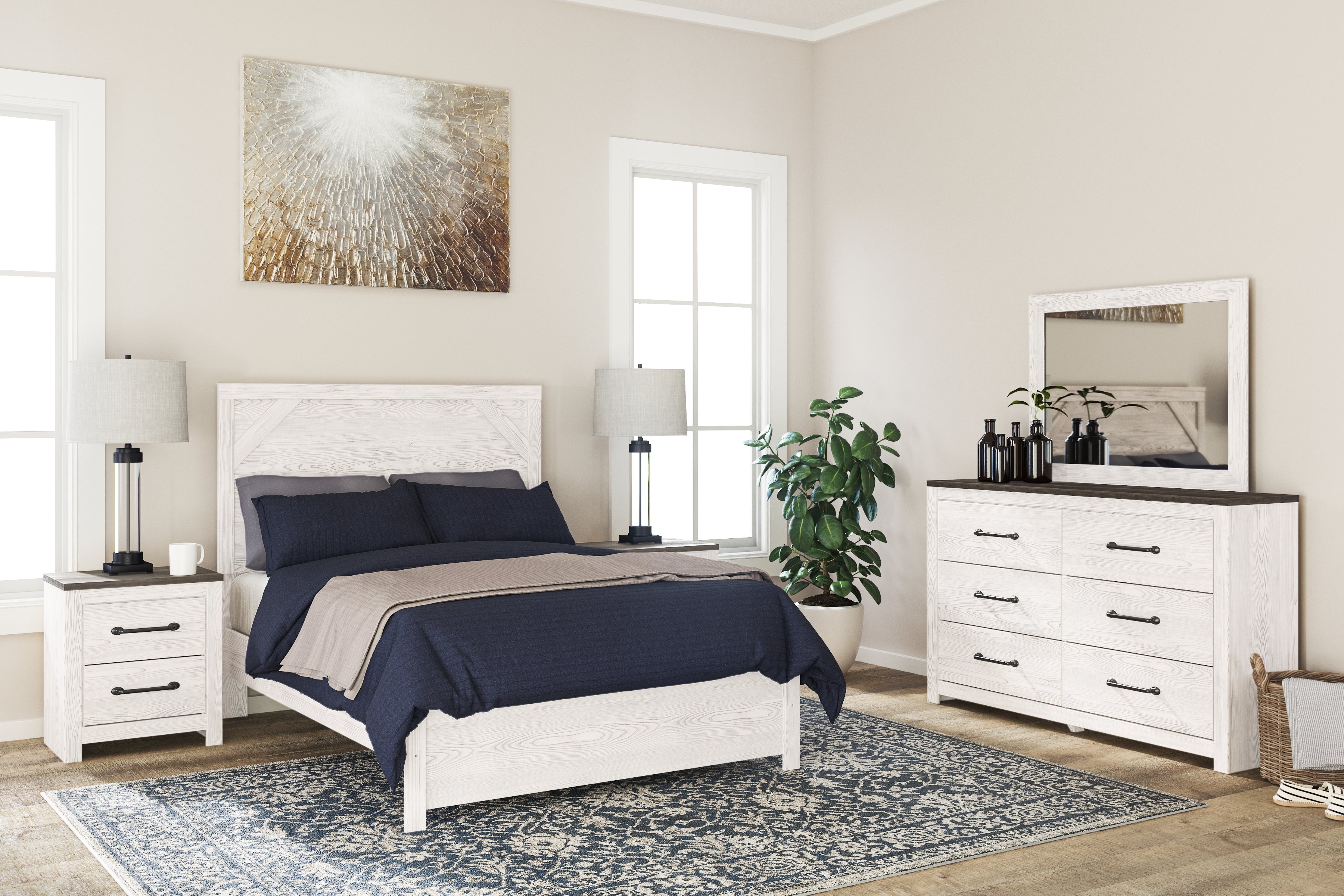 Ashley Furniture - GERRIDAN FULL PANEL BED - White Wood - Beds - Additional View 10