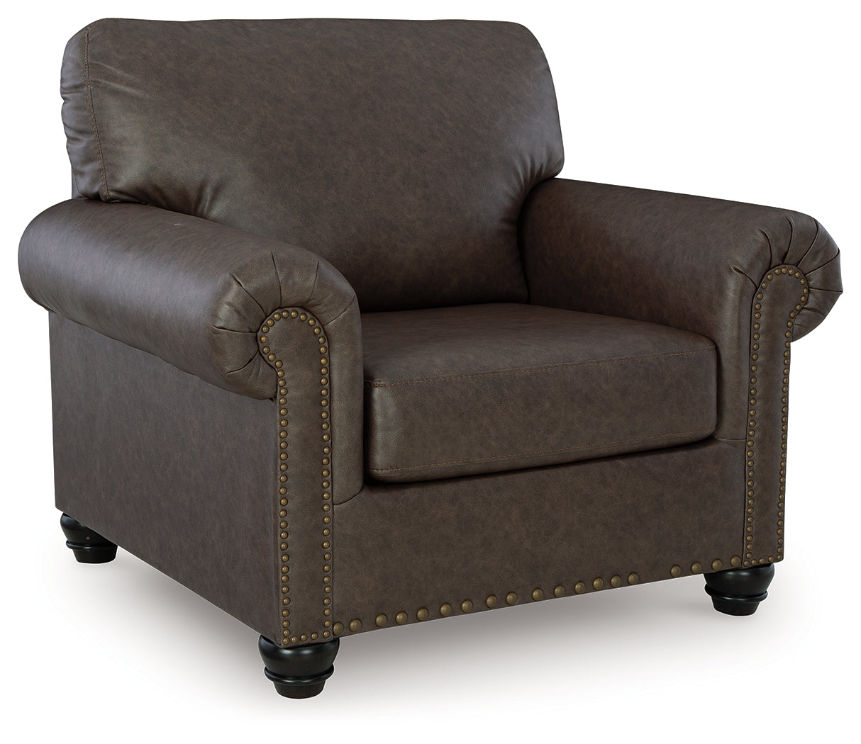 Ashley Furniture - ROXMERE UMBER CHAIR - Dark Brown Faux Leather - Chairs